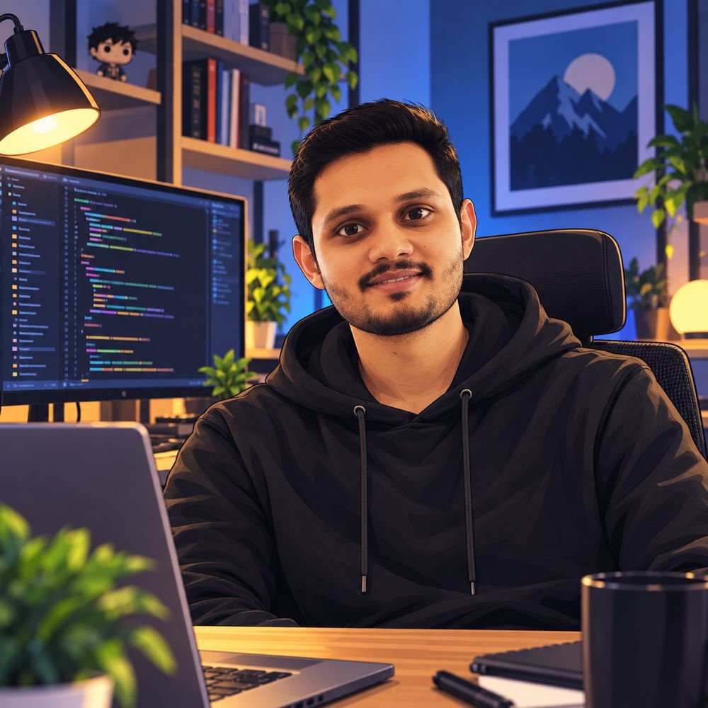 Urvin Sanghavi at his desk
